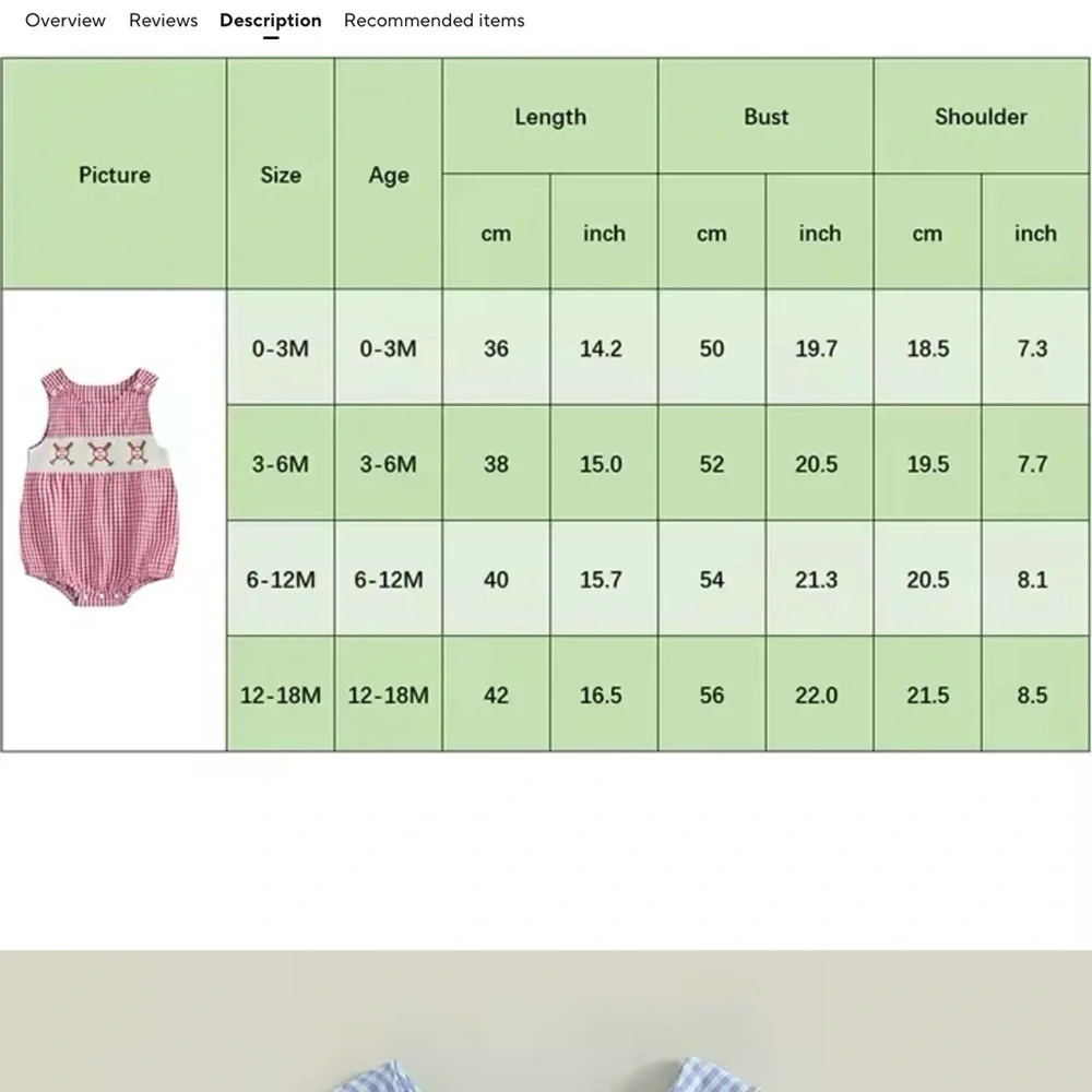 New Red Gingham Baby Romper “baseball” 12 months